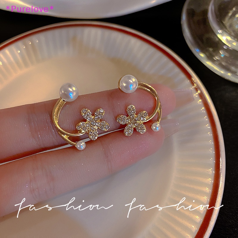 1 Đôi Bông Tai Hình Hoa Đính Ngọc Trai Giả Thời Trang Dành Cho Nữ Mới