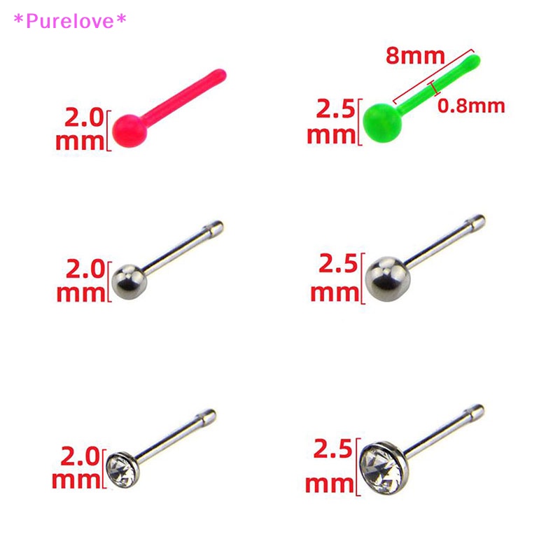 Set 40 Khuyên Mũi Bằng Thép Không Gỉ Đính Đá Cá Tính Thời Trang Mới