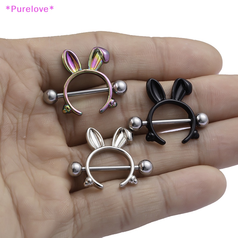 Khuyên Cơ Thể Hình Thỏ Bằng Thép Thời Trang Mới