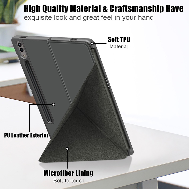 Bao Da Máy Tính Bảng TPU Mềm Có Thể Gấp Gọn Cho Samsung Tab S9 11inch X710 X716B X718U S9 + S9 Plus 12.4inch X810 X816U