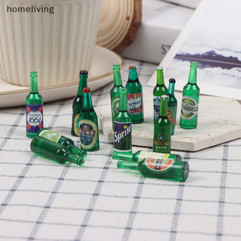 Set 10 Chai Nước Mini Tỉ Lệ 1 / 12 Dùng Để Trang Trí Nhà Búp Bê