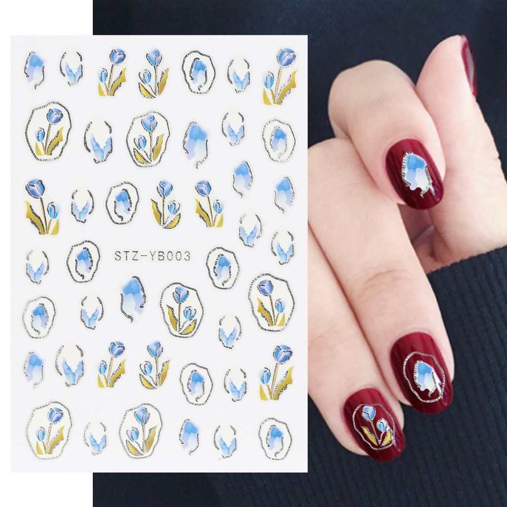 Kim Loại Lỏng Gương Bạc Nhãn Dán Móng Tay Starlight Love Nhãn Dán Trang Trí Móng Tay Tự Dính Mặt Sau Nhãn Dán Móng Tay