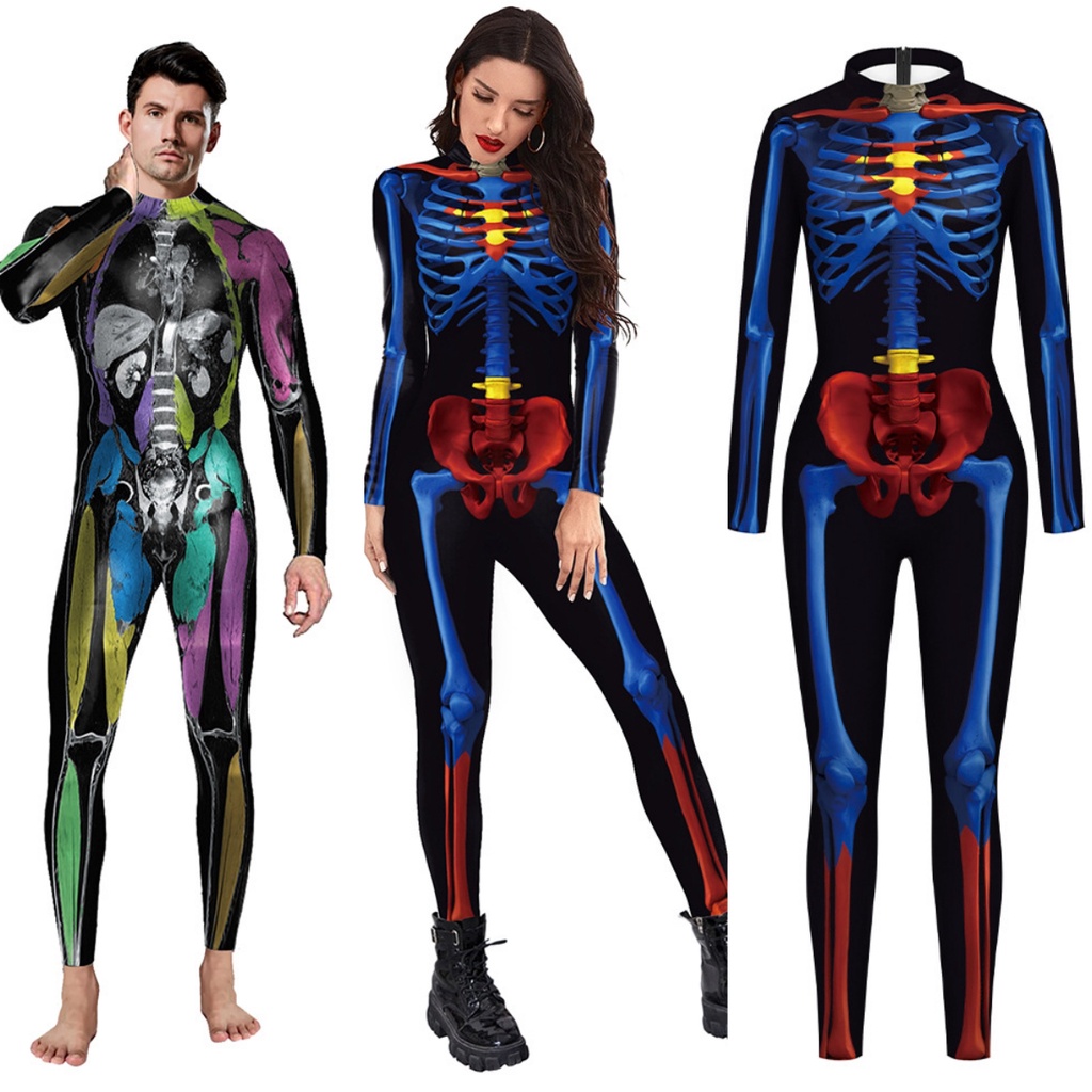 Bộ Áo Liền Quần Hóa Trang Superman Cơ Bắp Người 3D Dành Cho Nam Nữ