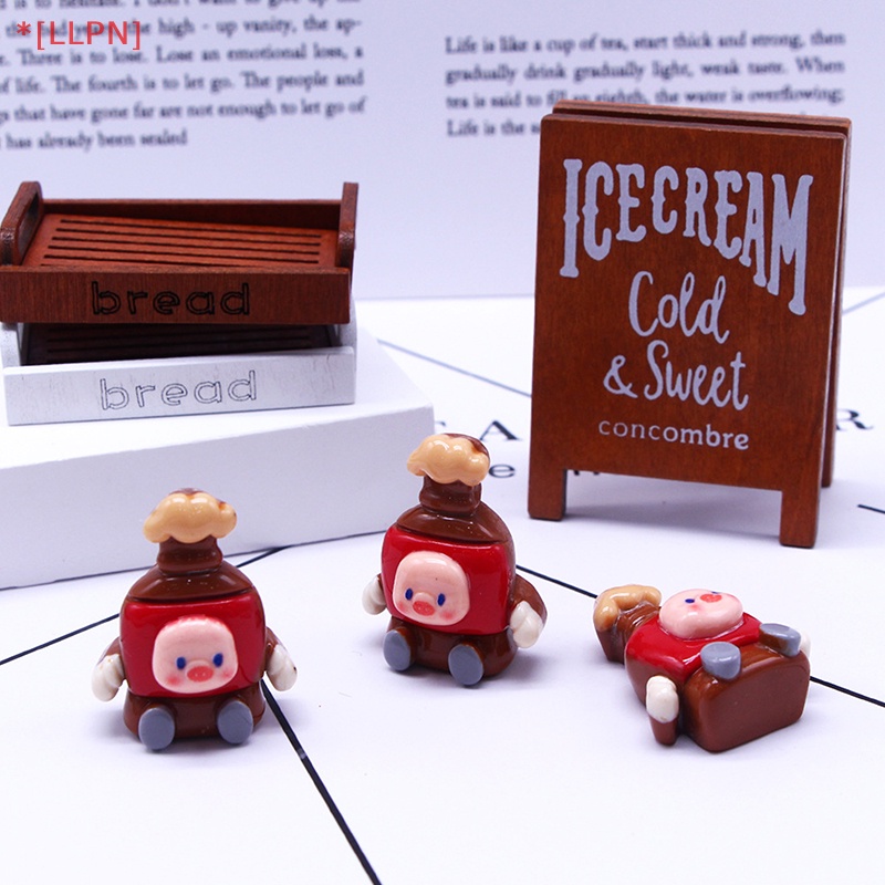 Móc Khóa Hình Chú Heo Hoạt Hình 3D Bằng Nhựa Resin DIY