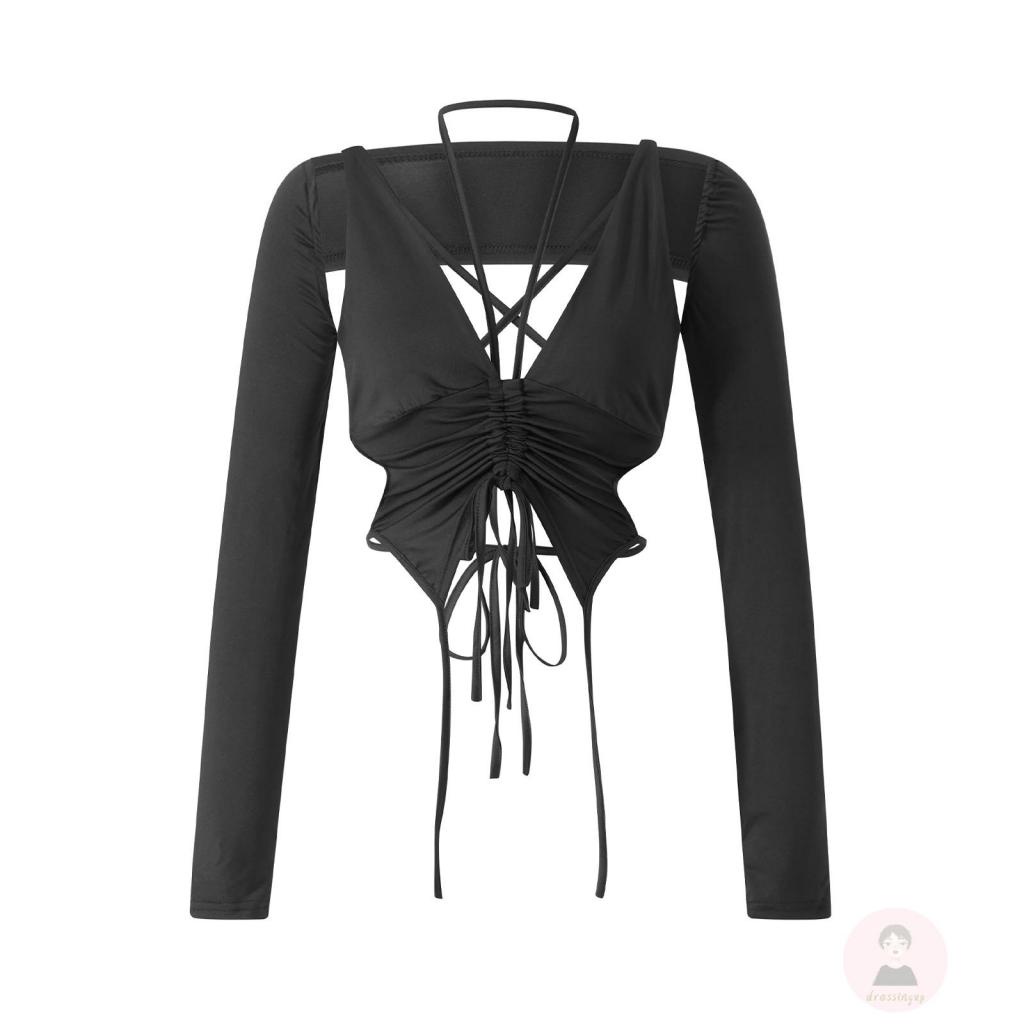 Áo Thun Không Tay Dây Rút Thời Trang Mùa Hè Cho Nữ