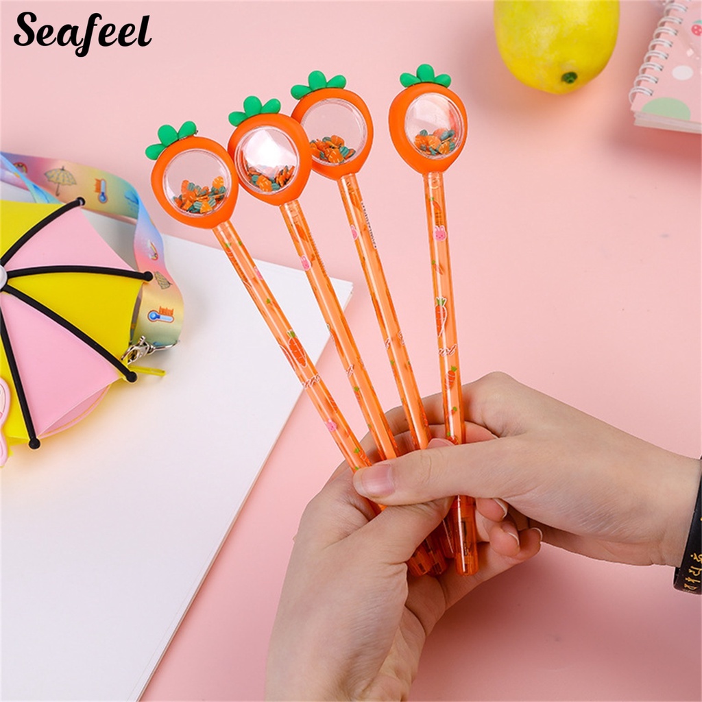 Set 10 Bút Mực Đen Hình Củ Cà Rốt Dễ Thương