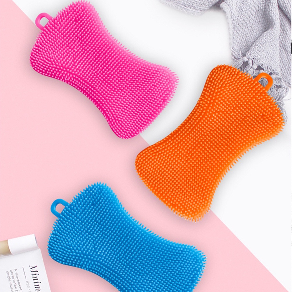 Bàn chải làm sạch bát đĩa EELHOE bằng silicon làm sạch bụi bẩn/ dầu chống dính cho nhà bếp gia đình