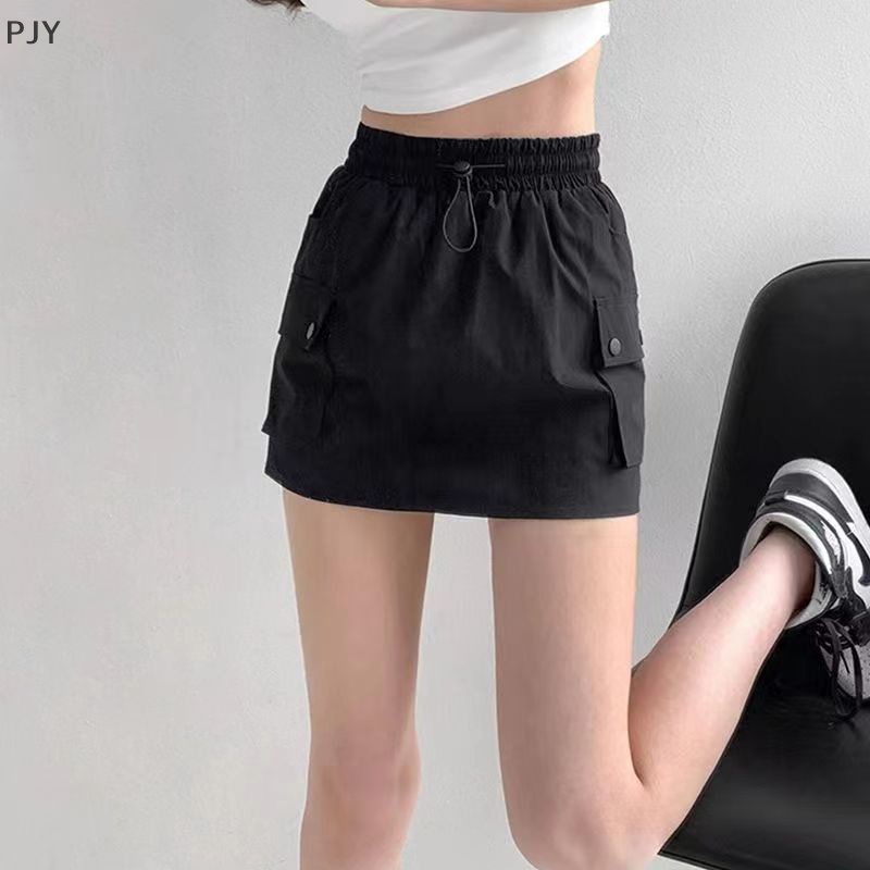 Chân Váy Lưng Thun Rút Dây Phong Cách Preppy Cổ Điển PJ