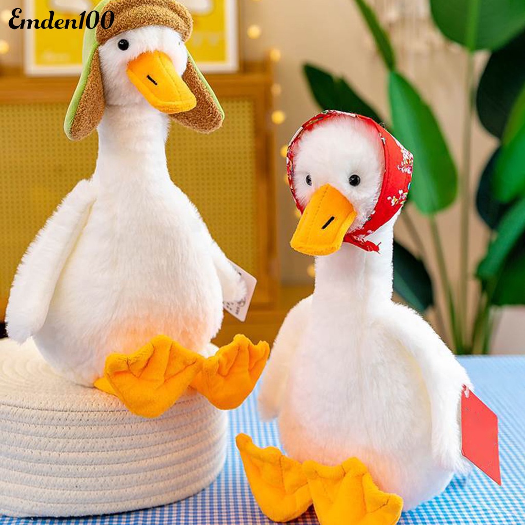 Thú Nhồi Bông Hình Con Ngỗng Mắt Trắng 3D Dễ Thương 35cm