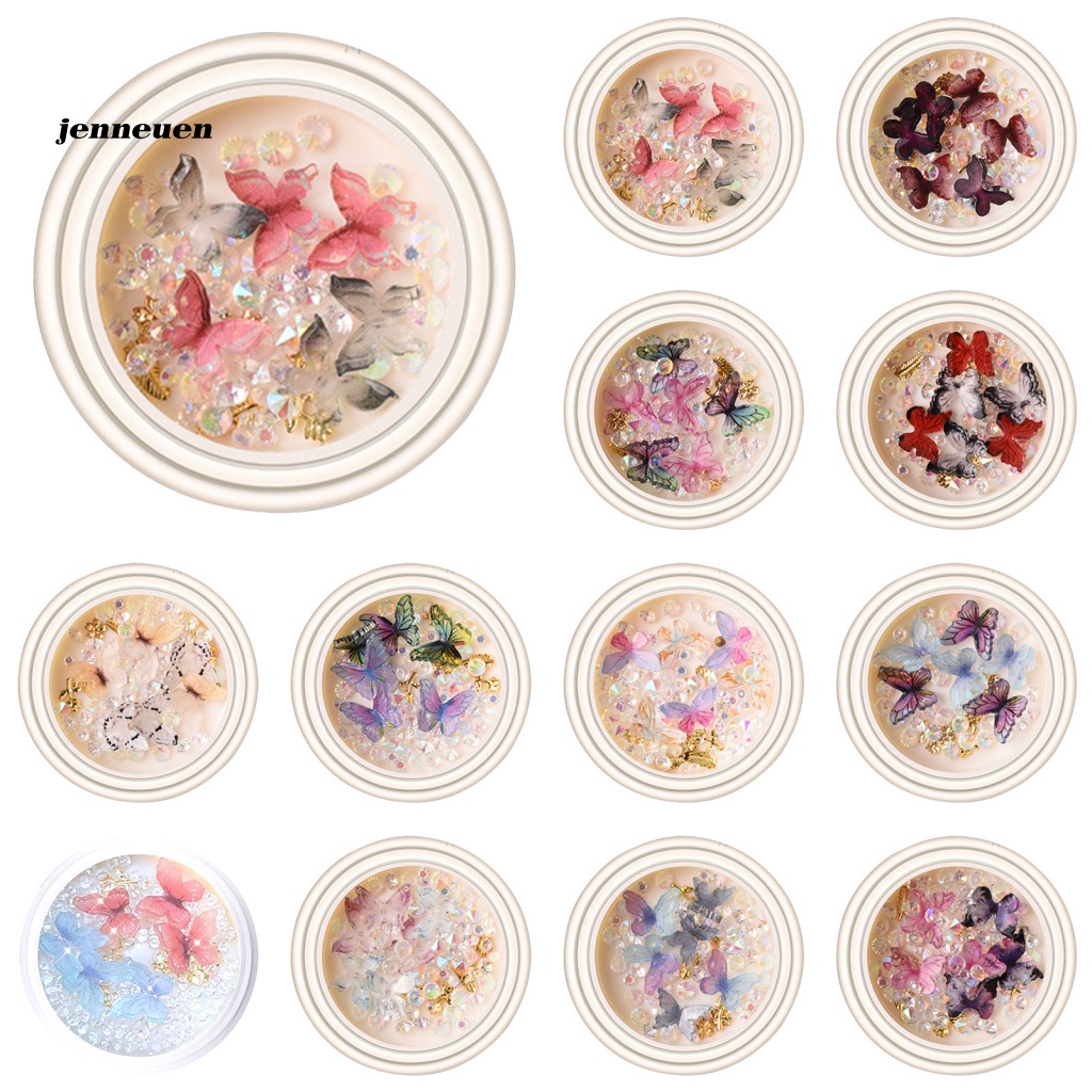 1 Hộp Phụ Kiện Trang Trí Móng Tay Dạ Quang Lấp Lánh Thời Trang Dễ Sử Dụng