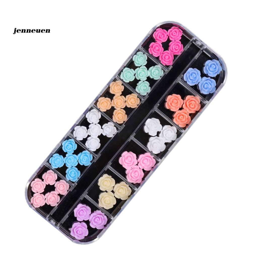 Phụ Kiện Trang Trí Móng Tay Hình Hoa Trắng Đính Đá Xinh Xắn