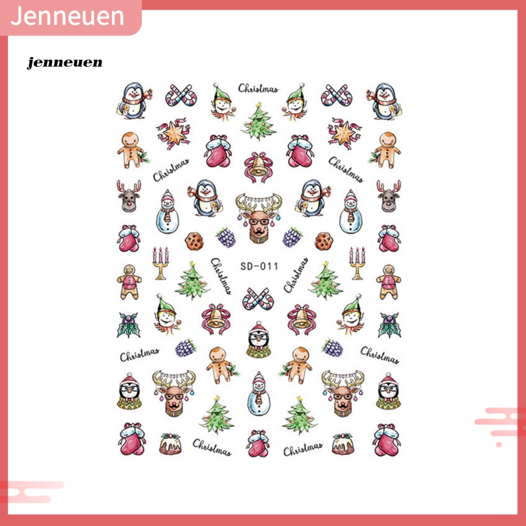 Nhãn Dán Móng Tay Màu Sắc Tươi Sáng Họa Tiết Giáng Sinh Cho Nữ