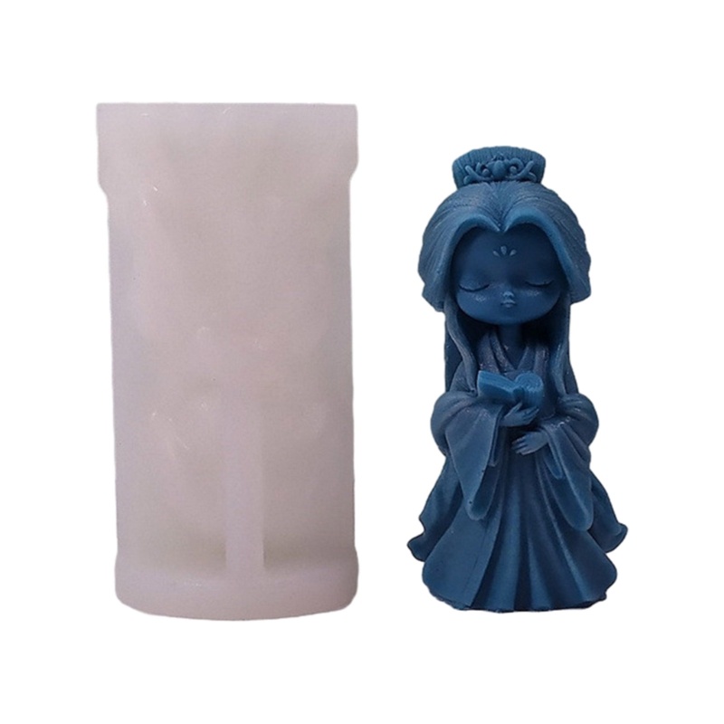 Zuoo Khuôn silicone Làm Nến Xà Phòng Hình Công Chúa 3d diy