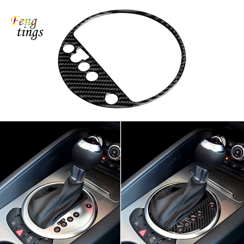 Miếng Dán Trang Trí Bảng Điều Khiển Cần Số Tự Dính In Họa Tiết Sợi Carbon Cho Audi TT 8N 8J MK123 TTRS 2008-2014