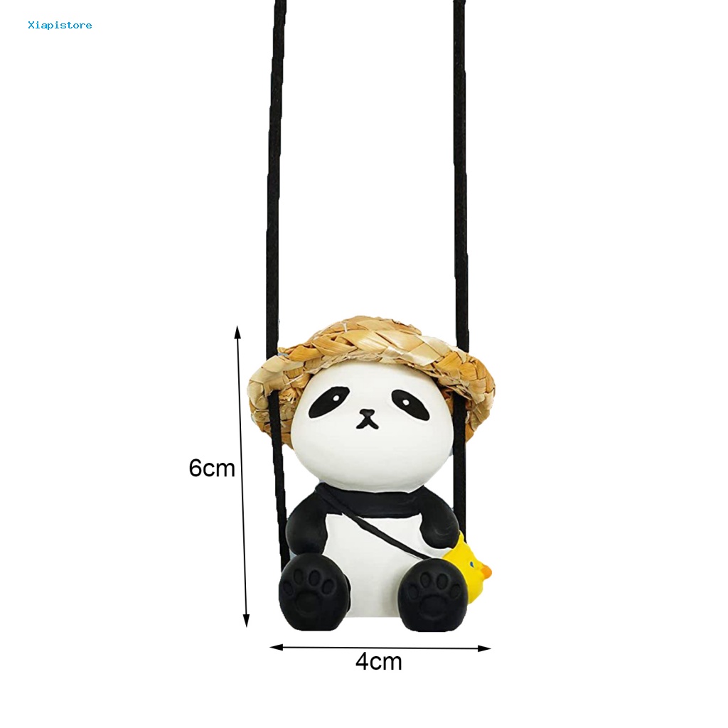 [Xiapistore] Dây Treo Kính Chiếu Hậu Xe Hơi Hình Gấu Trúc Màu Sắc Tương Phản Thật Trang Trí Nội Thất Xe Hơi