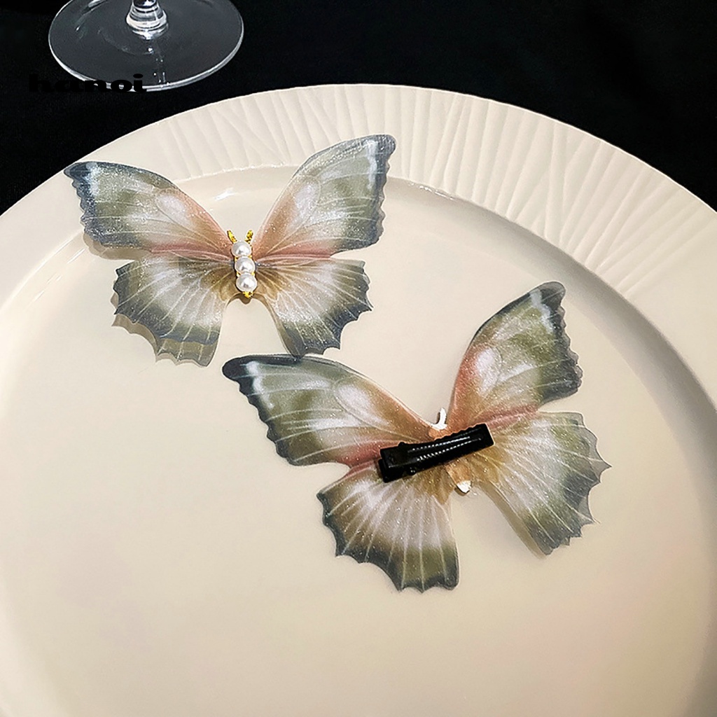 Kẹp Tóc Vải Tuyn Hai Lớp Đính Ngọc Trai Nhân Tạo Ổn Định Thanh Lịch Dành Cho Nữ