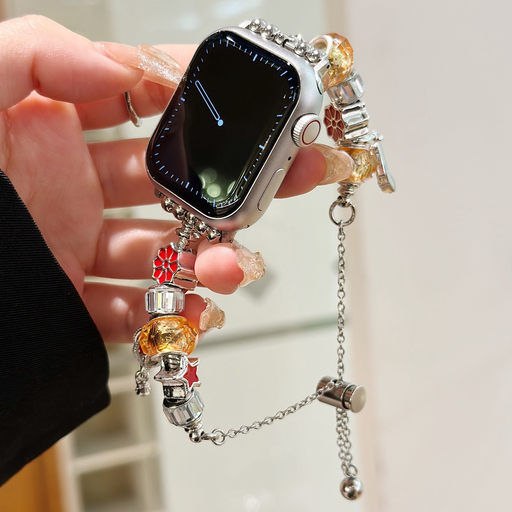 Dây Đeo Đồng Hồ iWatch Bằng Kim Loại Mỏng Thời Trang Mùa Hè Dễ Thương 42mm 40mm 45mm