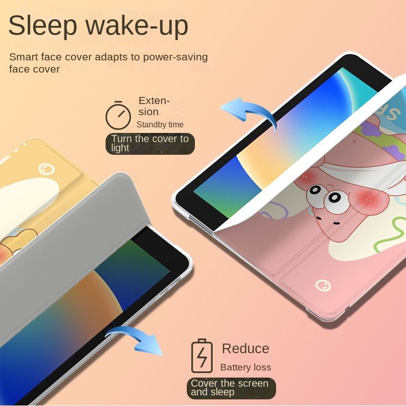 Ốp Máy Tính Bảng Gập Ba Khúc Hình SpongeBob 2021 Pro 11 Air 4 10.9Gen10 2022 2021 Pro11 Air5 / 4 / 3 iPad Gen9 / 8 / 7 10.2 mini 45 iPad