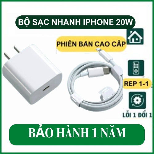 Bộ Sạc Nhanh 20W HÀNG CHIP XỊN, Củ Sạc Nhanh Bảo Hành 1 Đổi 1 Trong 12 Tháng ZINKA SHOP