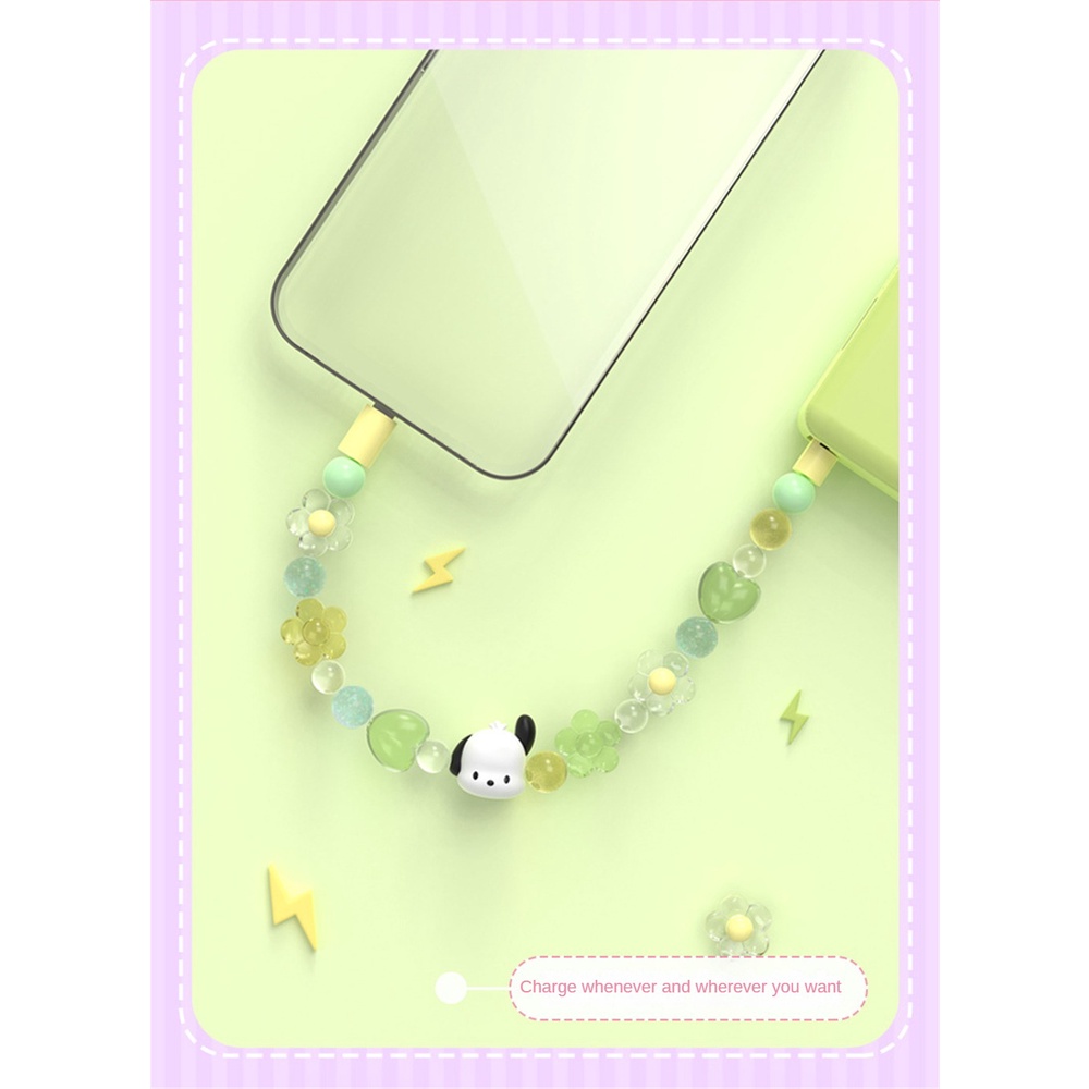 Cáp dữ liệu sáng tạo Cáp sạc vòng tay di động Sanrio Pochacco Kuromi cho Lightning TYPE-C