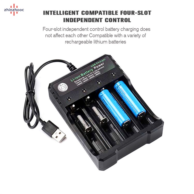 Thiết Bị Sạc Pin Lithium 18650 Hai Màu Hai Cổng Usb Tiện Dụng