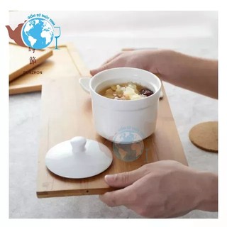 Thố sứ trắng chưng yến thể tích 400ml / thố 4.5 INCH, bát sứ trắng nhỏ 400ml có nắp đậy, thố cơm, đựng canh, đựng yến