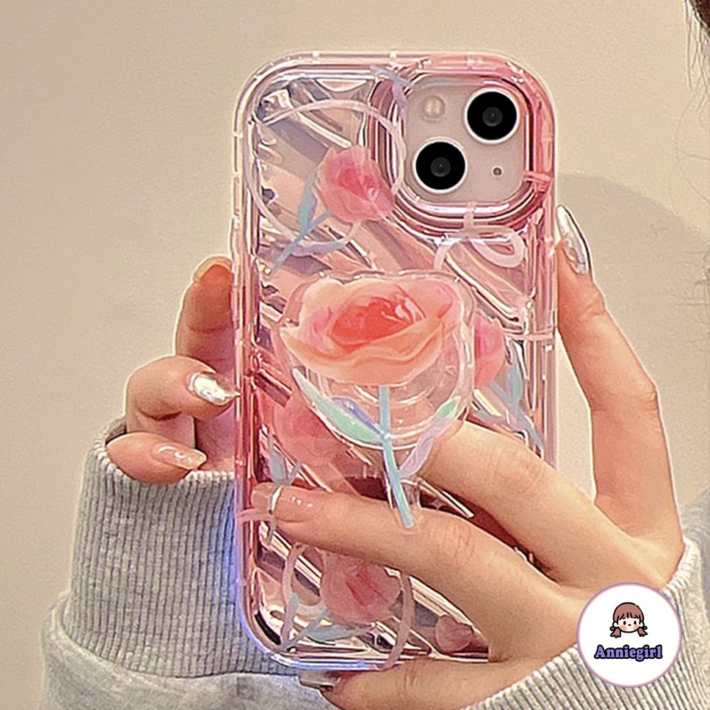Ốp Điện Thoại TPU Mềm Có Giá Đỡ Hình Hoa Hồng Cổ Điển Cho IPhone 11 14 Pro Max 13 Pro Max 12 X XS XR 7 8 Plus