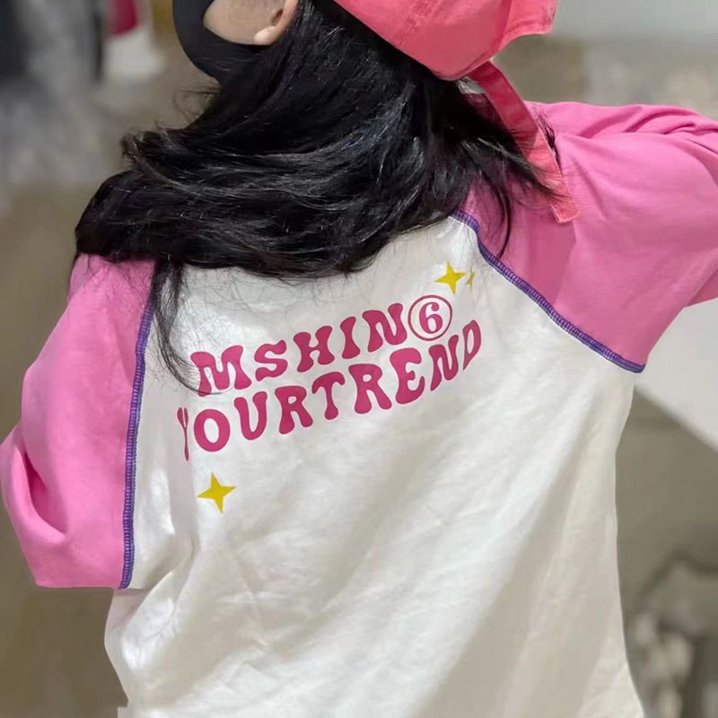 Áo Thun Tay Dài Dáng Rộng Thời Trang Mùa Thu Mới 2023 Cho Bé Gái