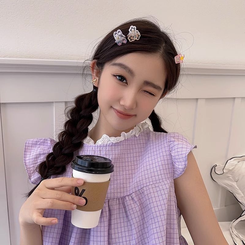 Bộ Kẹp Tóc Mini Bằng Acrylic Hình Trái Cây Hoạt Hình Phong Cách Hàn Quốc Dễ Thương Cho Bé