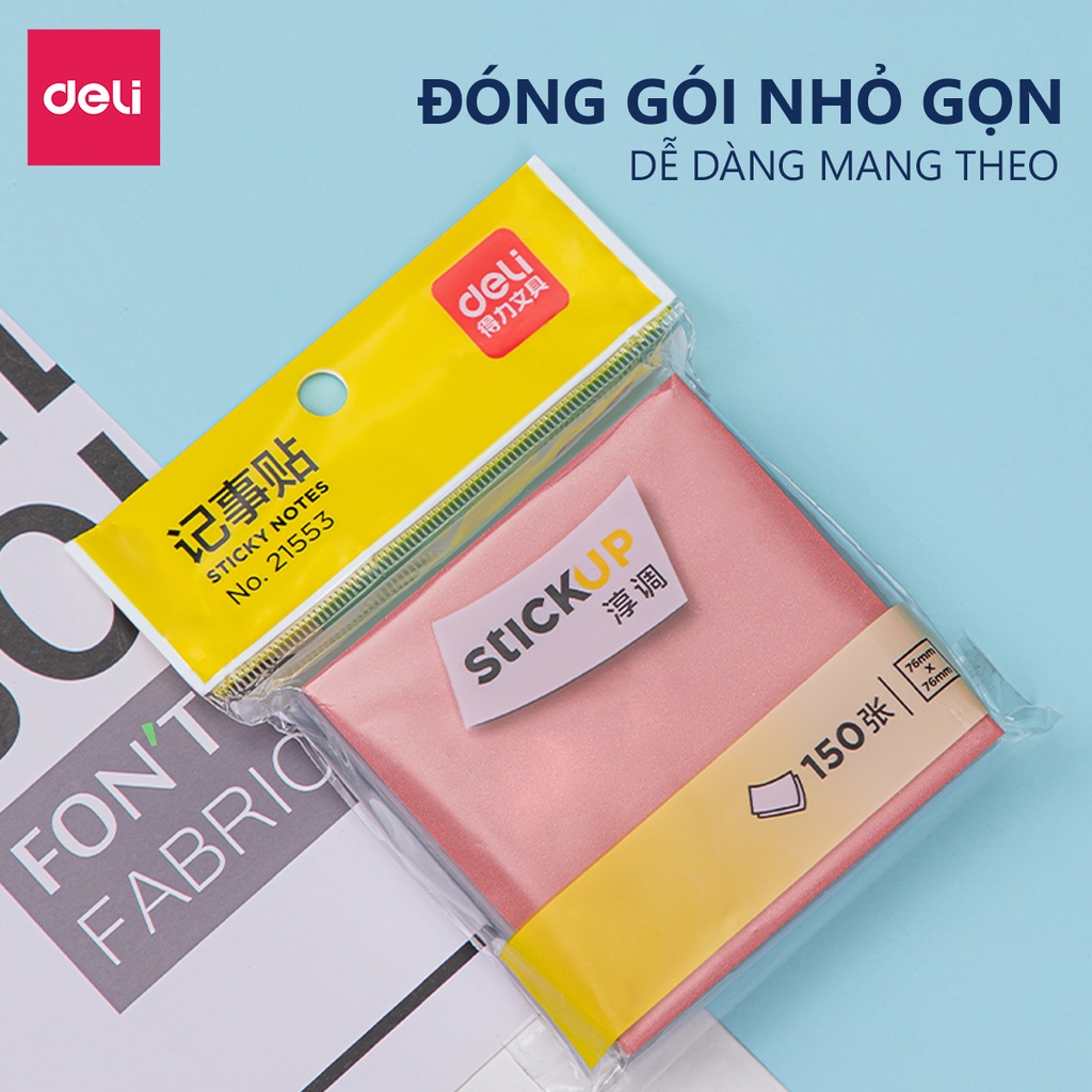 Giấy note ghi chú giấy nhớ 6 màu cho bullet journal calligraphy học sinh Deli - 21553