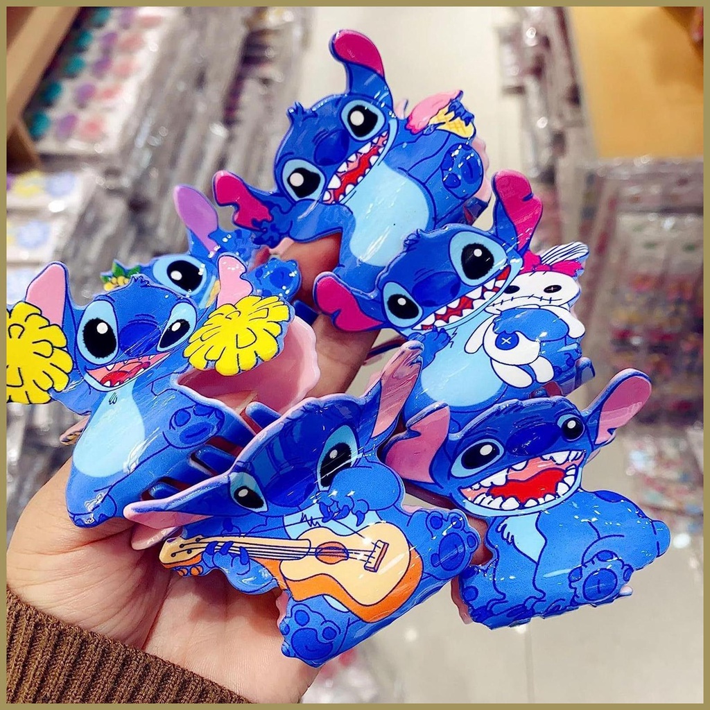 Kẹp Tóc Càng Cua Hình Stitch Hoạt Hình Bằng Acrylic Thời Trang Cho Nữ paca3vn