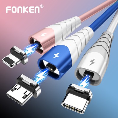 Fonken Dây Cáp Sạc Từ Tính 2Pin Micro USB Type C IOS 2.4A Chất Lượng Cao