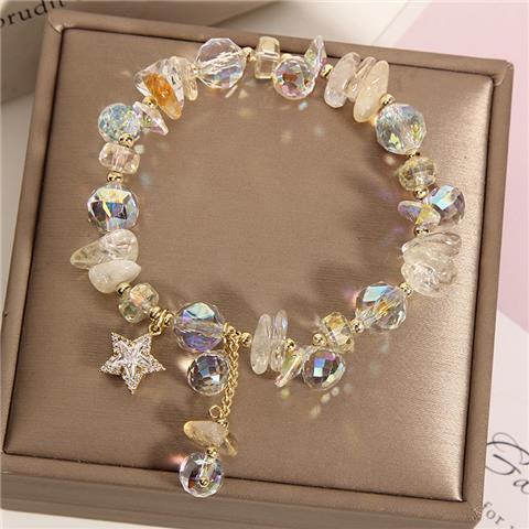 Vòng Tay Đính Đá Zircon Hình Ngôi Sao Năm Cánh Thời Trang Hàn Quốc Lãng Mạn Cho Nữ