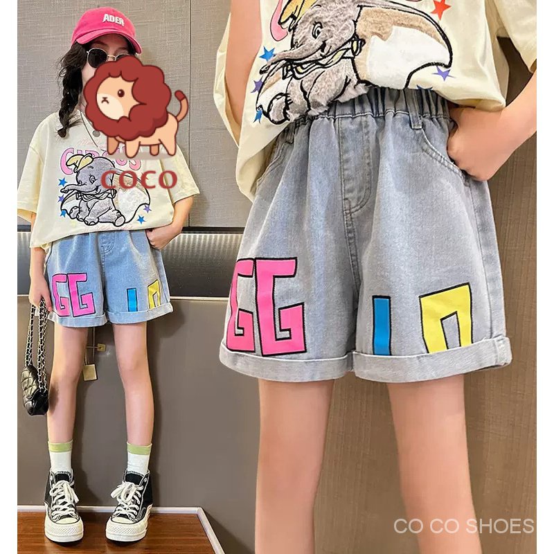 Quần Short Denim Mỏng Dáng Rộng Thời Trang Mùa Hè Dành Cho Bé Gái