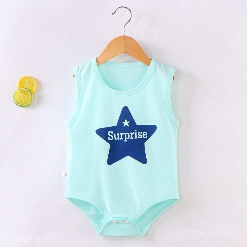 Bộ Áo Liền Quần Bằng Cotton Không Tay Dành Cho Bé Sơ Sinh 0-18 Tháng