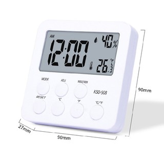 New Digital Display Alarm Clock Home Desktop Electronic Thermometer Hygrometer
