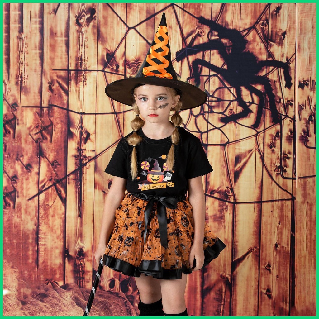 Đầm Hoá Trang Phù Thuỷ Nhân Dịp Halloween Cho Bé Gái