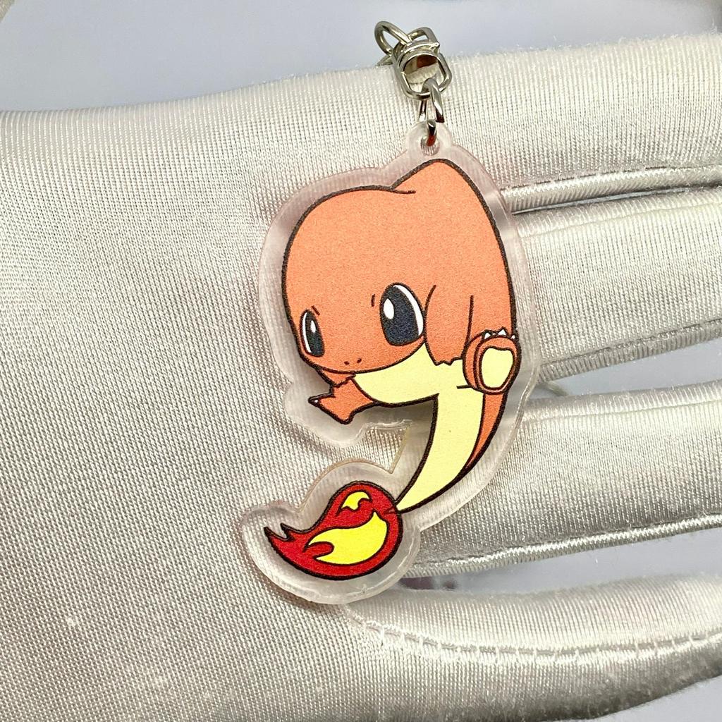 Móc khóa Pokemon Pikachu nhựa Acrylic hai mặt, in hình các nhân vật dễ thương Amine manga