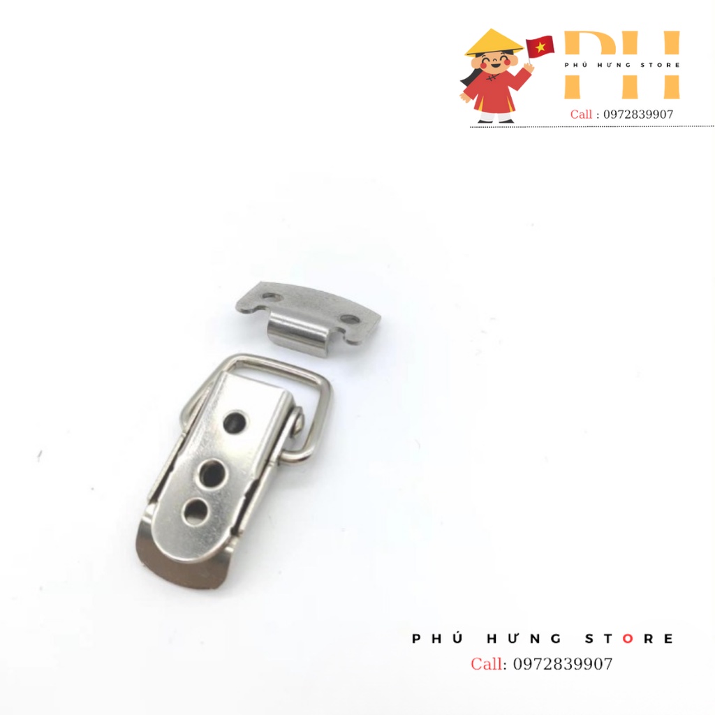 khóa gài, khóa móc inox 304 dạng trơn size 38mm.