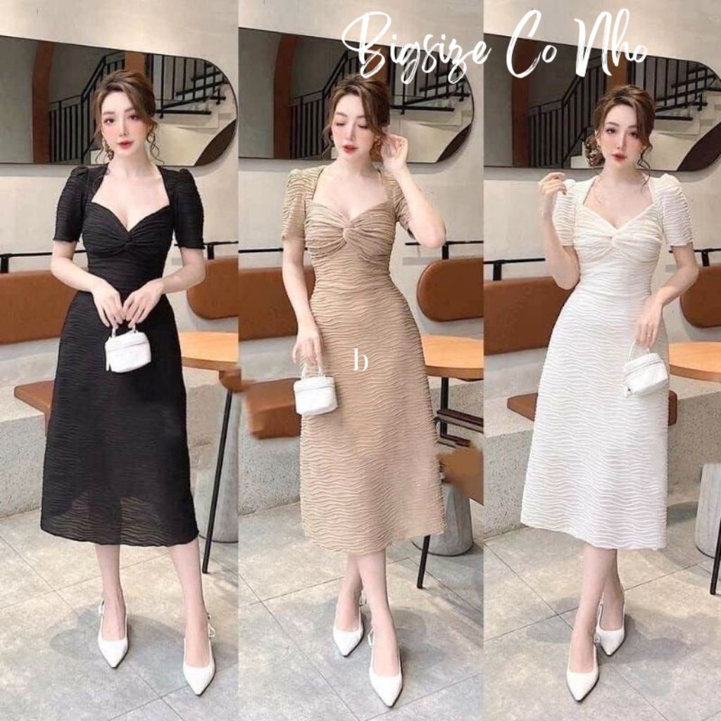 Đầm Cúp Ngực Tạo Kiểu Sang Chảnh Dáng Xòe Bigsize Nữ Vải Xốp Nhật Mềm Mại Mặc Mát G204