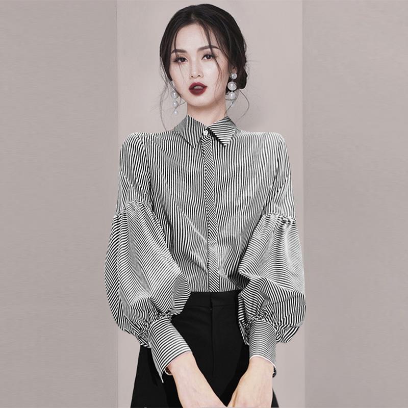 Áo Sơ Mi Tay Dài Kẻ Sọc Thời Trang Dành Cho Nữ