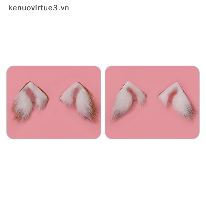 Kẹp Tóc Hình Tai Mèo Phối Lông Hóa Trang Lolita