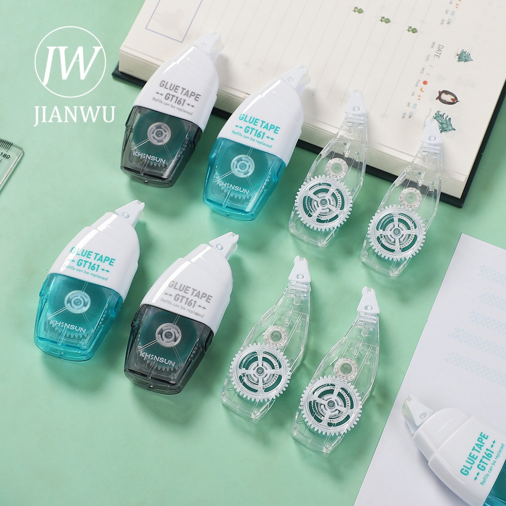 JIANWU Bộ keo phân phối hai mặt trong suốt Loại điểm Dính Sáng tạo DIY Đồ dùng học sinh Văn phòng ph