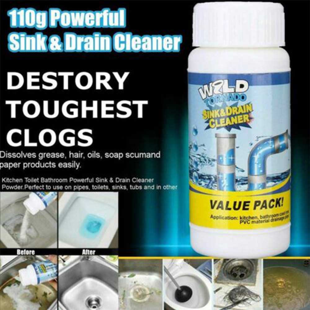 Powerful Strong Pipe Dredging Agent Powerful Sink Drain Cleaner Home Clean Pipeline Dredge Toilet Ki