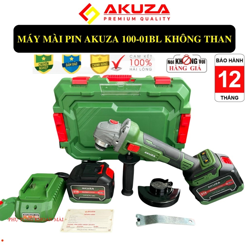 Máy mài pin AKUZA 01BL cao cấp / không chổi than có chỉnh lực điện tử/ pin 15 cell x2 PHỤ TÙNG MÁY MÀI