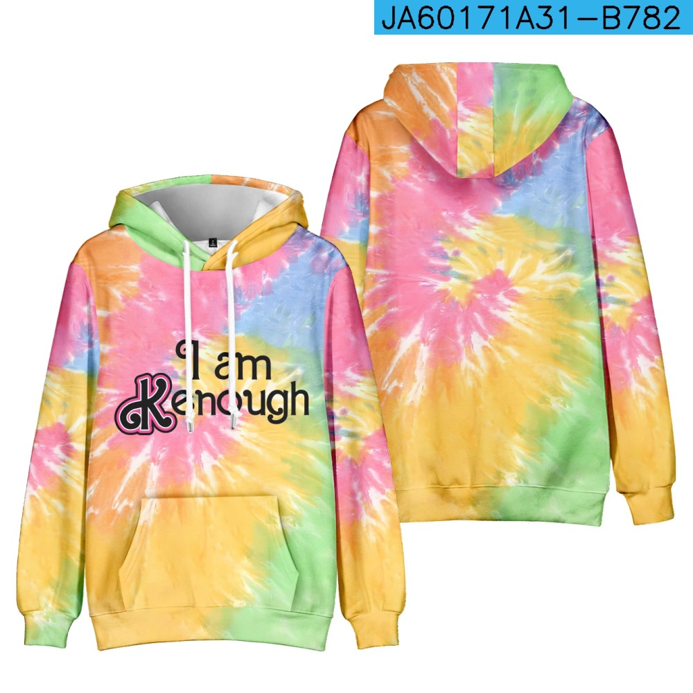 Phim barbie ken hoodie i am kenough cosplay 3d tie dye sweatshirt dài tay unisex thời trang hàng đầu áo pull cộng với kích thước