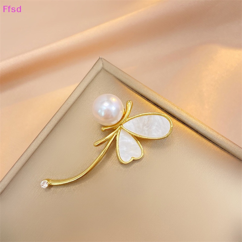 {ffsd} Hình chuồn chuồn ngọc trai trâm cài áo thời trang tinh tế cho phụ nữ ghim huy hiệu côn trùng anti-light coat phụ kiện trang sức động vật * bán chạy