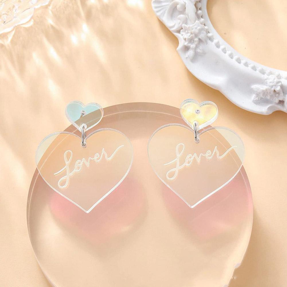 Taylor the swift "lover" album heart hoop earrings beautiful colorful gradient acrylic jewelry m6j1