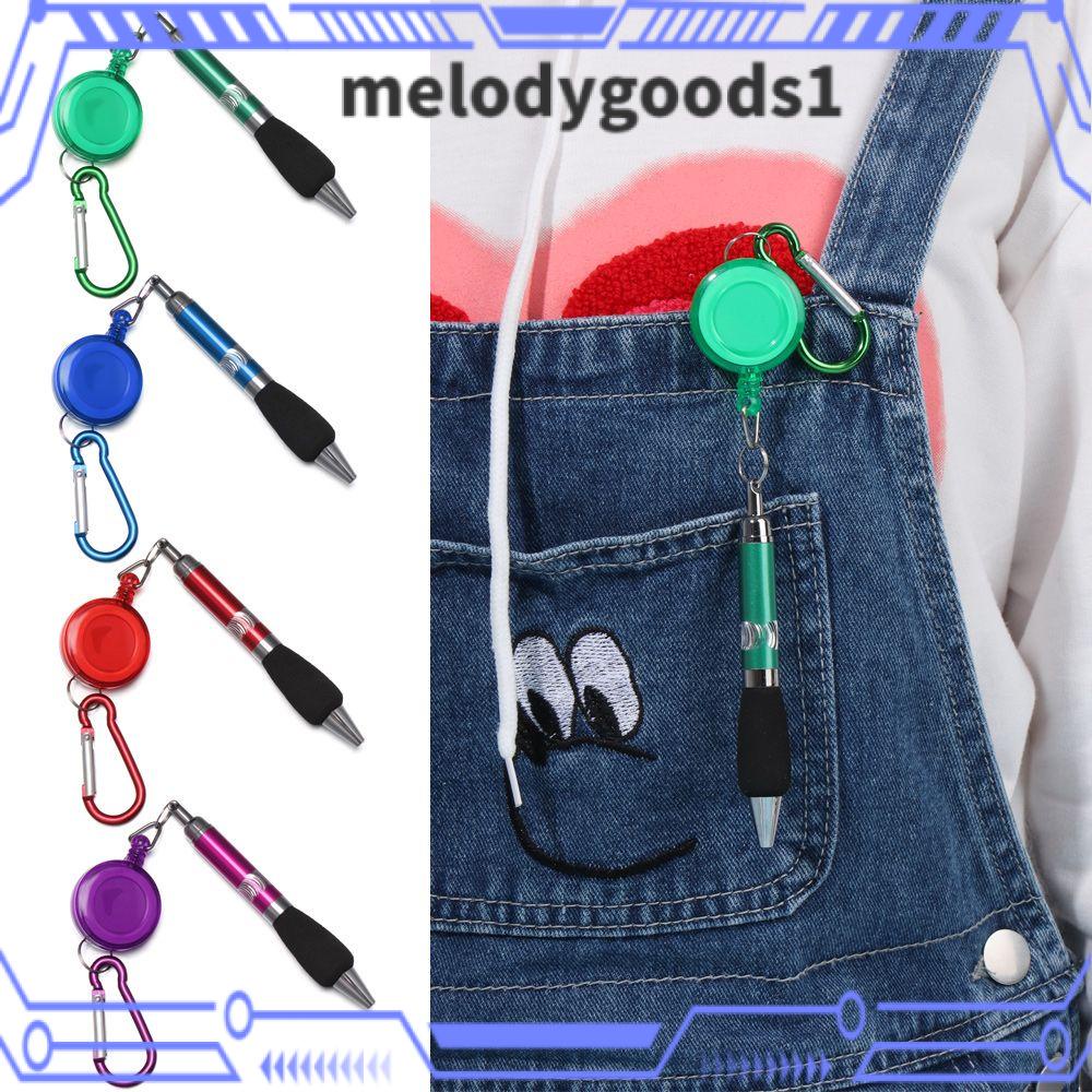 Melodygoods1 bút bi móc chìa khóa vòng kim loại dây buộc văn phòng phẩm dây kéo dễ dàng kéo khóa bút