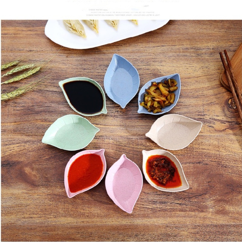 Chén đựng gia vị xinh hình chiếc lá lúa mạch xinh xắn bát nhựa-DREAM